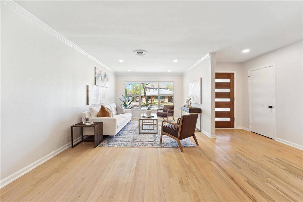 large open front living space with lots of natural light