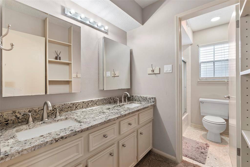 Hall Bath offers updated countertops*Fixtures too
