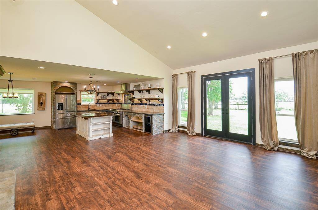 Open concept allows for an easy flow from kitchen, to living to dining areas