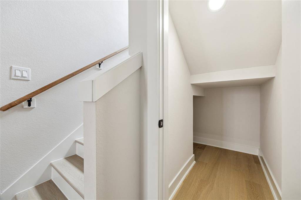 Optimize space with this convenient under-stairs storage solution.