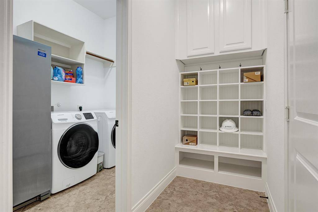 Custom Shelving mud area.