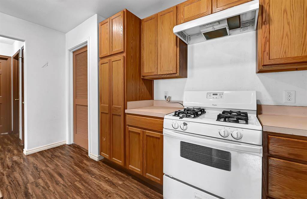 Kitchen opens up to the living and dining area.