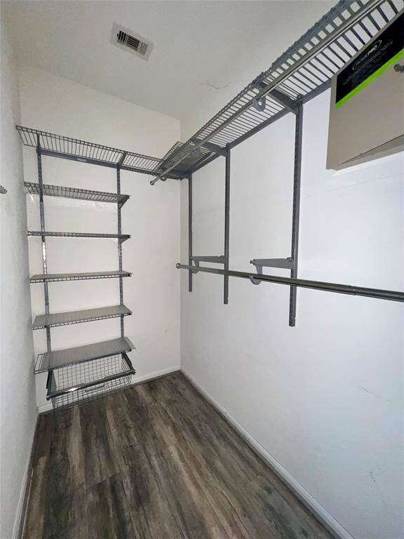 There is even wood flooring in the closet!