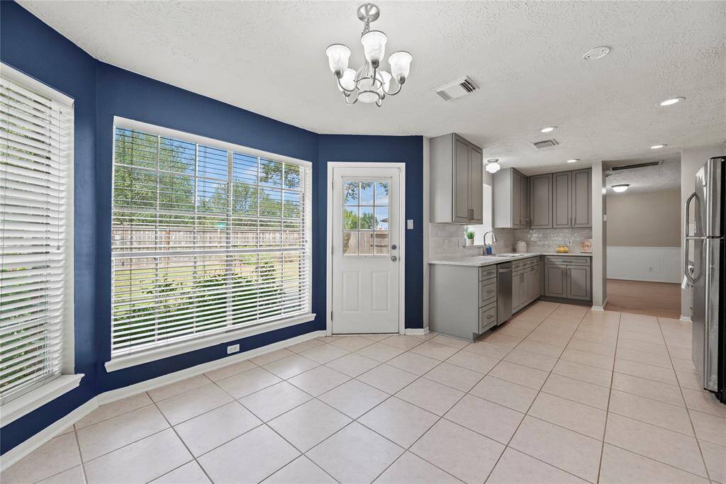 Breakfast room and kitchen.