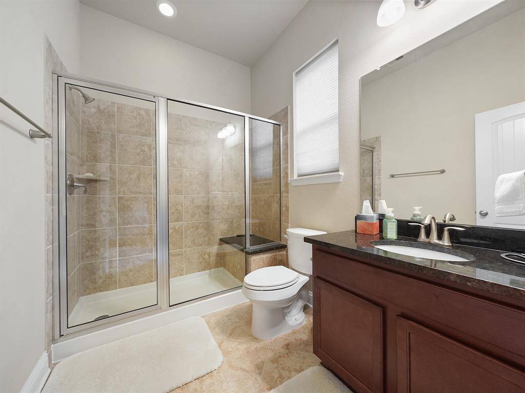 This primary bedroom features a shower only option.