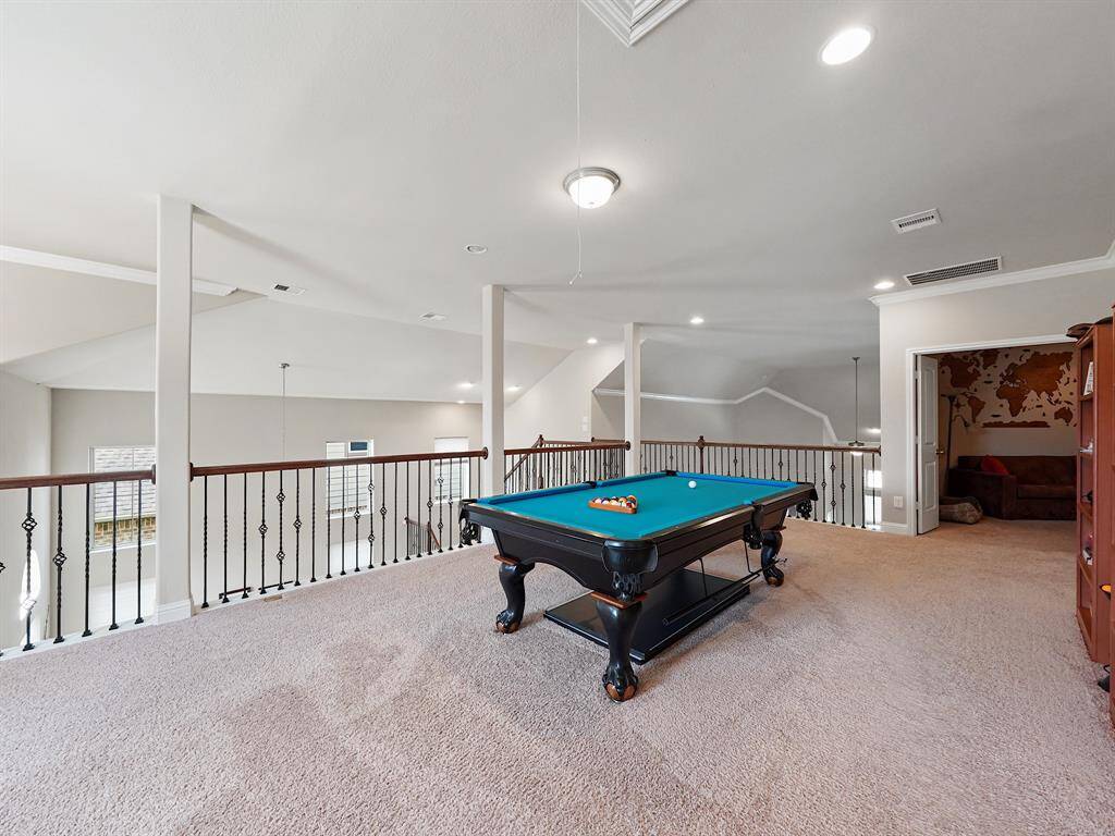 View from game room toward the media room (picture right).