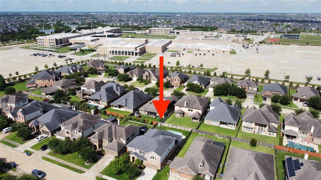 Aerial view from the front of the home. Walking distance to the school.