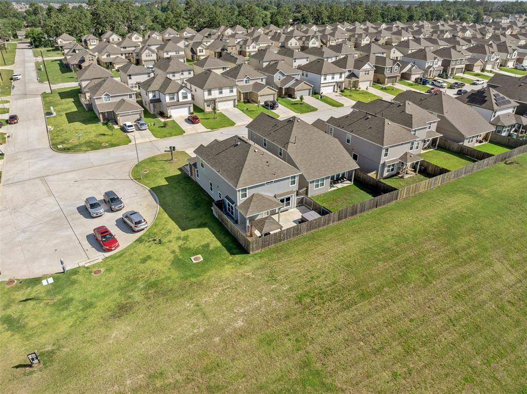 The home sits on a large corner lot