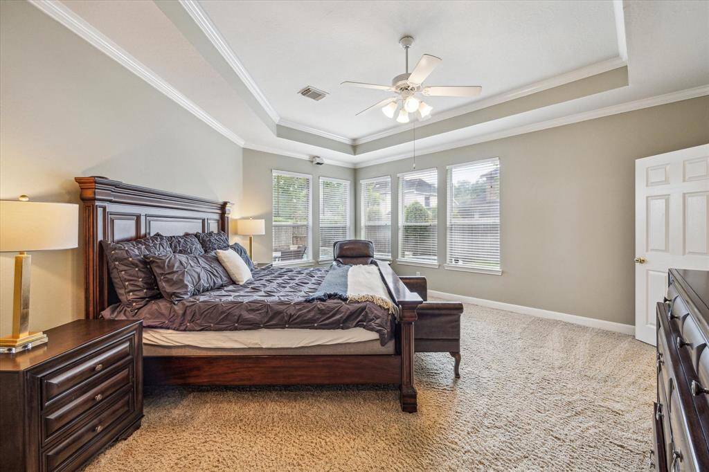 Primary Bedroom with trey ceiling