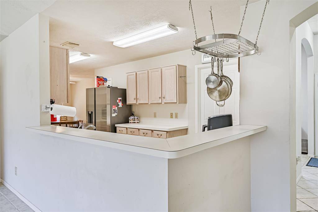 Kitchen open to living area