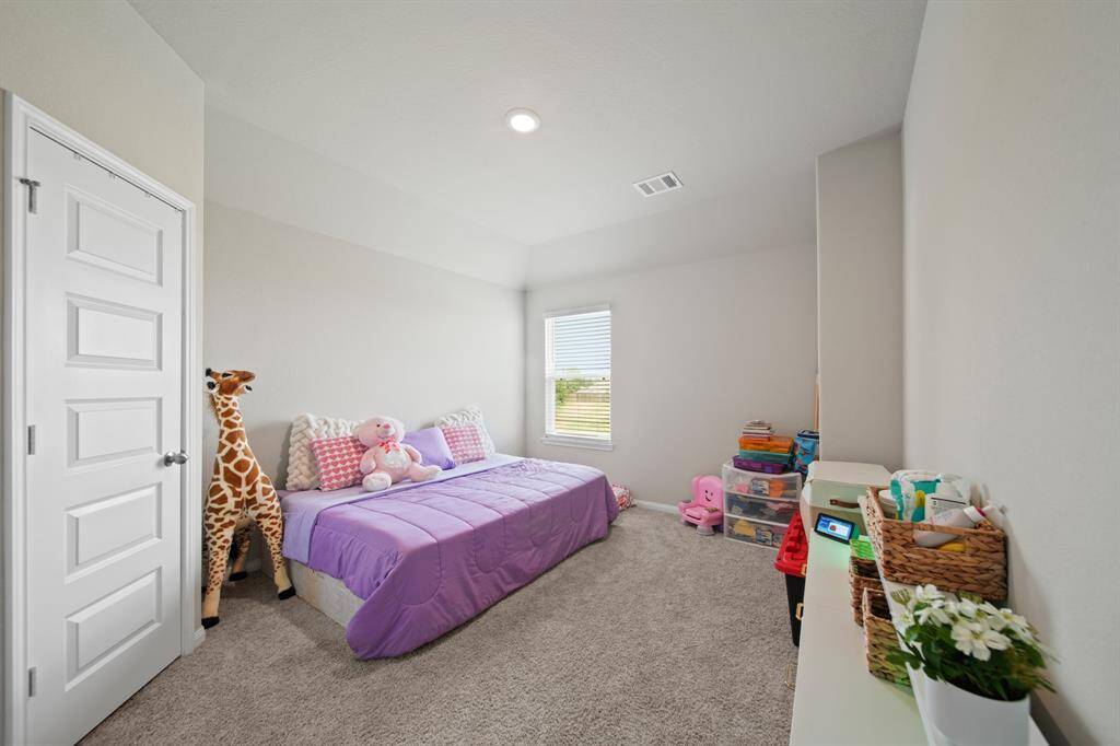 Bedroom #4 also is very spacious, has a walk-in closet, a high ceiling and neutral paint and carpet colors. (Large giraffe NOT included ;-) with the deal.)
