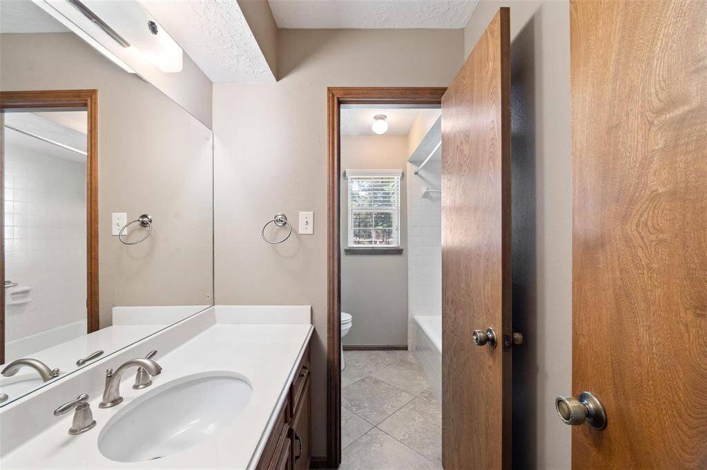 The full secondary bath comes equipped with a tub/shower combo.