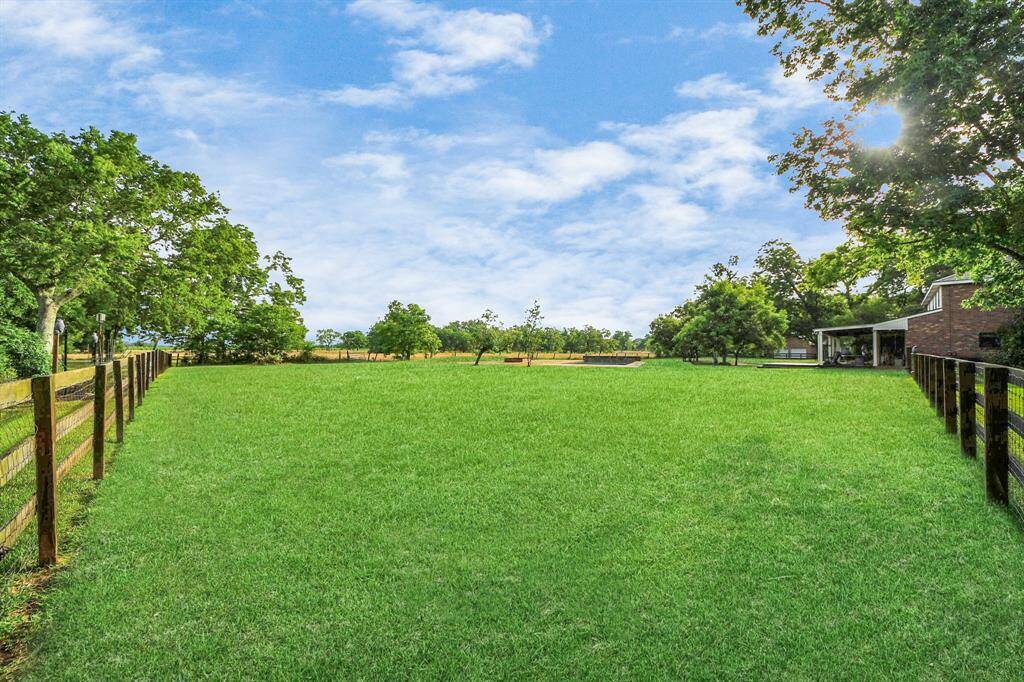 Another perspective of the expansive property—enjoy the benefits of no MUD taxes, no flood zone concerns, a low tax rate, and well water that means no monthly water bill.