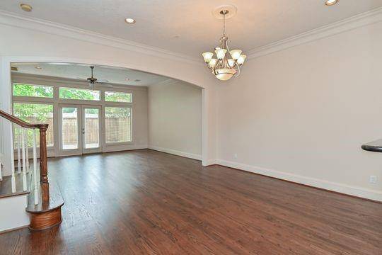 Back downstairs with a view of your lovely backyard space.