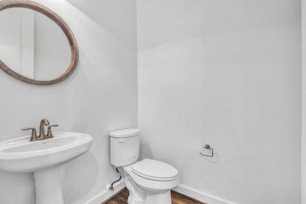 Guest bathroom conveniently located.