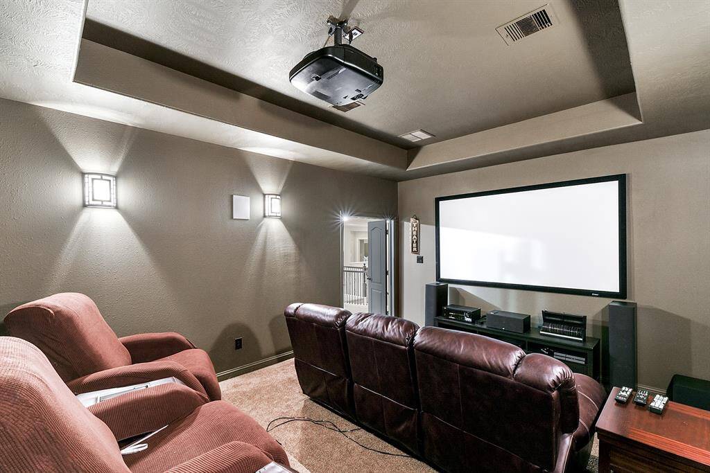 Step into the private media room-perfectly designed for movie nights and game days!