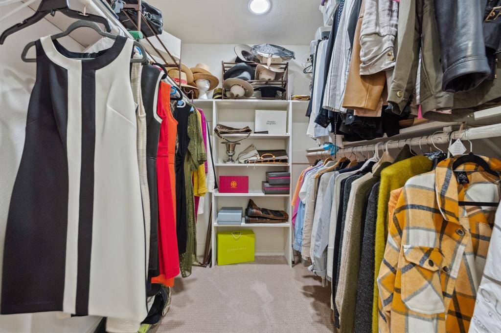 Primary closet space.