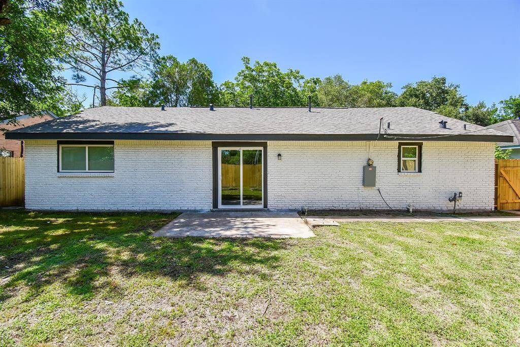 It has a patio that is perfect for family gatherings or just relaxing in nature.
