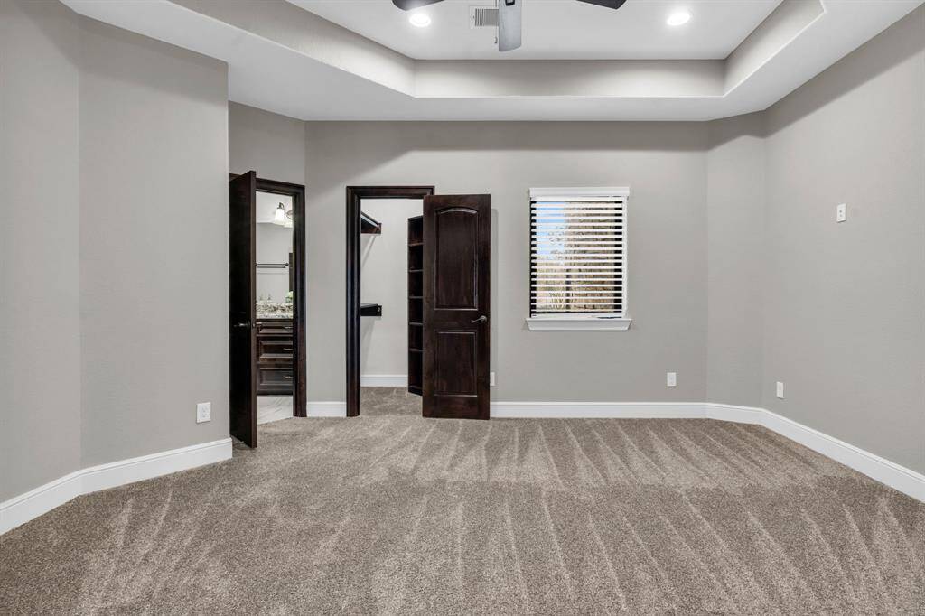Secondary Bedroom Upstairs with Coffered Ceilings & a Ceiling Fan! 5912 T St., Katy, TX  77493