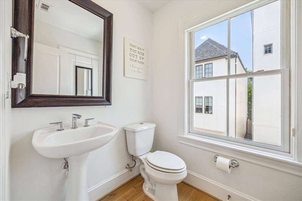 Half bath located between on the second floor