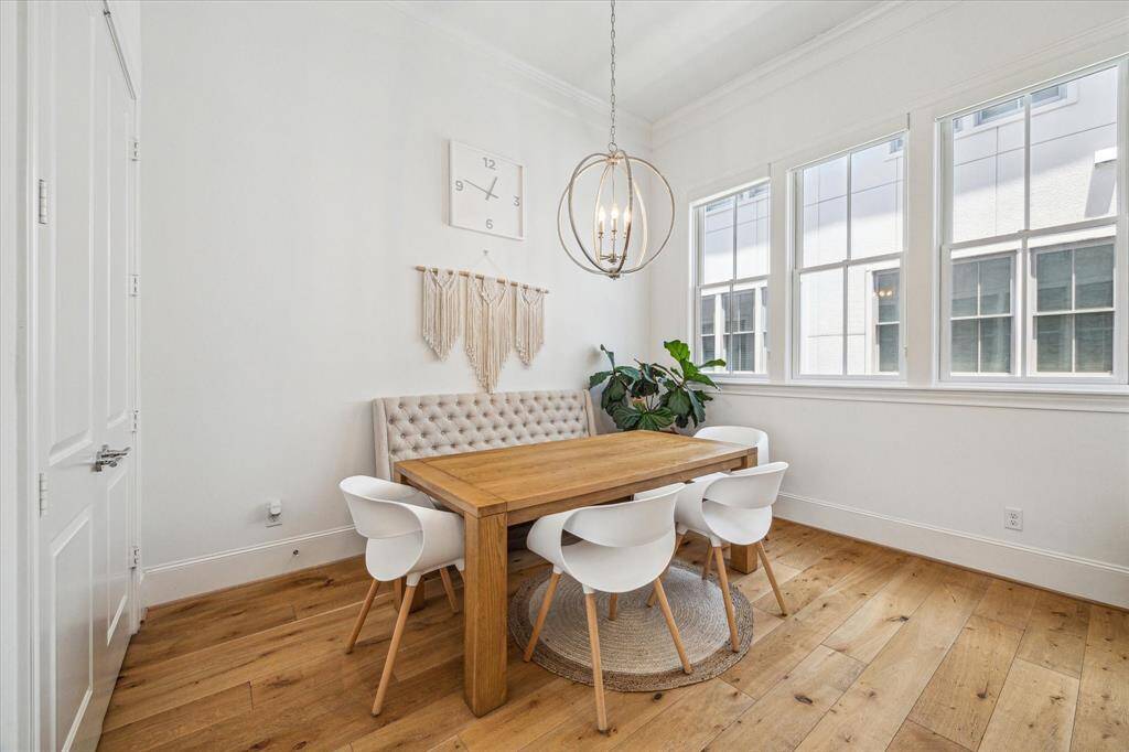 Spacious dining area with tons of natural light.
