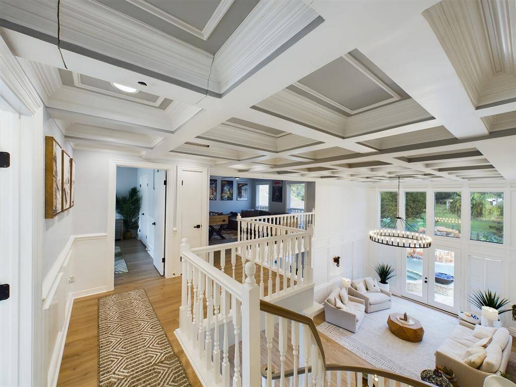 Up to the Second Floor Landing Where the Coffer Ceiling Continues to Impress