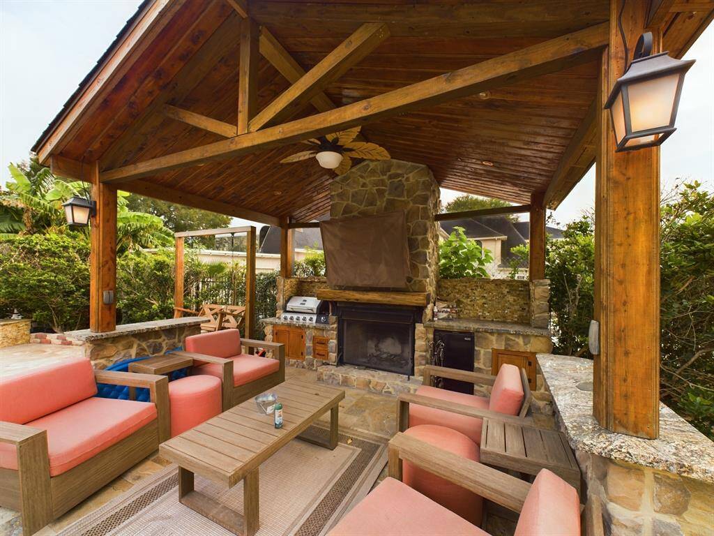 Entertain Your Guests, Fire-side, Watching the Game on TV while BBQ'ing