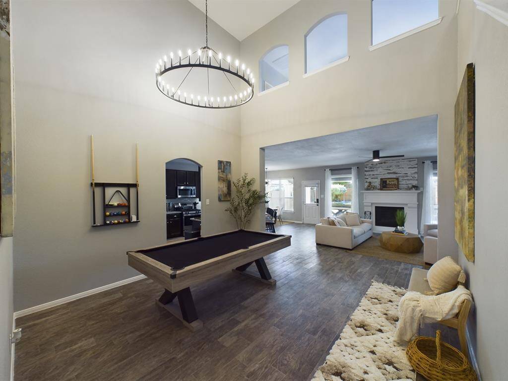 Formal Dining Room currently used for Billiards but look at those high ceilings!