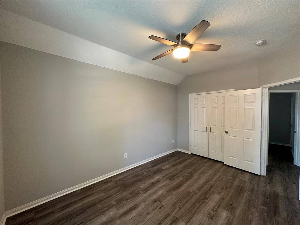 Most of the rooms in this home have a ceiling fan.