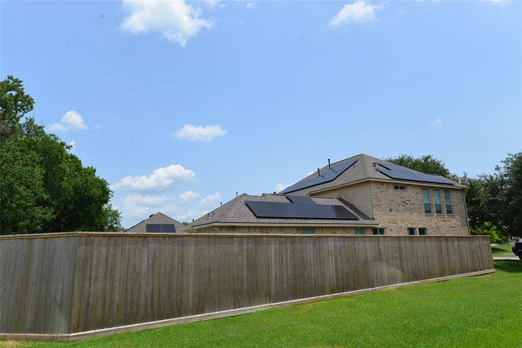 Large solar panel array on home and garage
