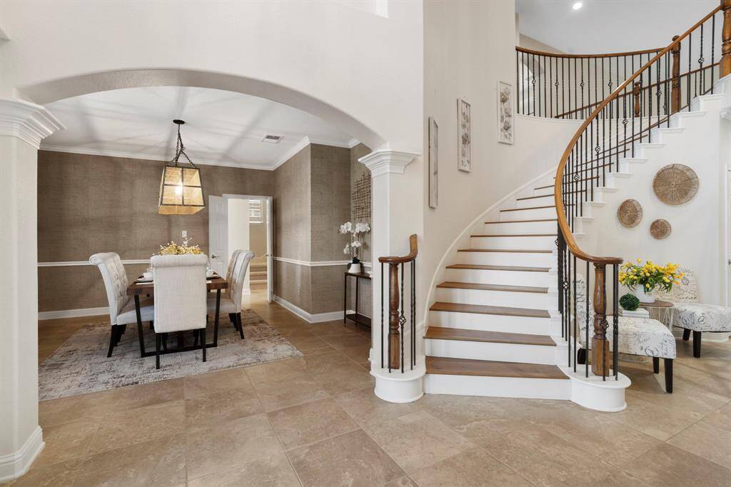 Right off the entryway is the formal dining room.