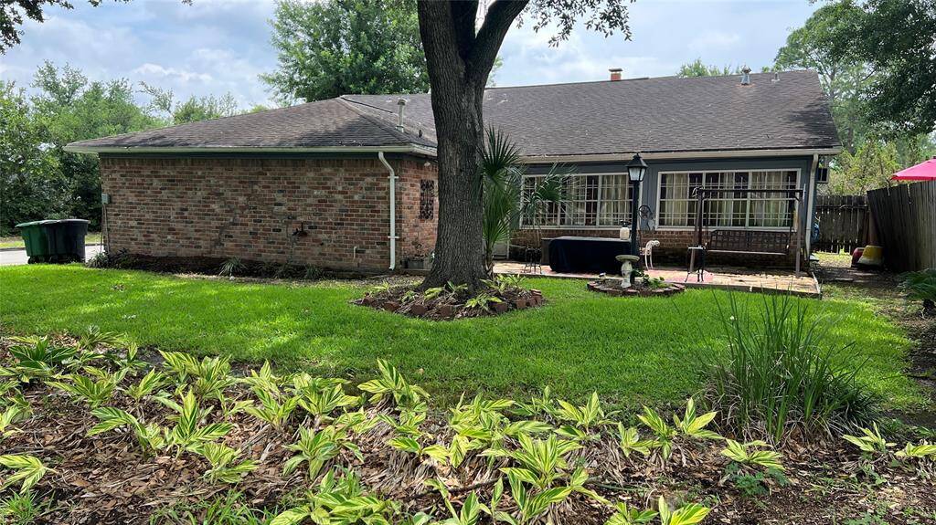 Back of the home / backyard.