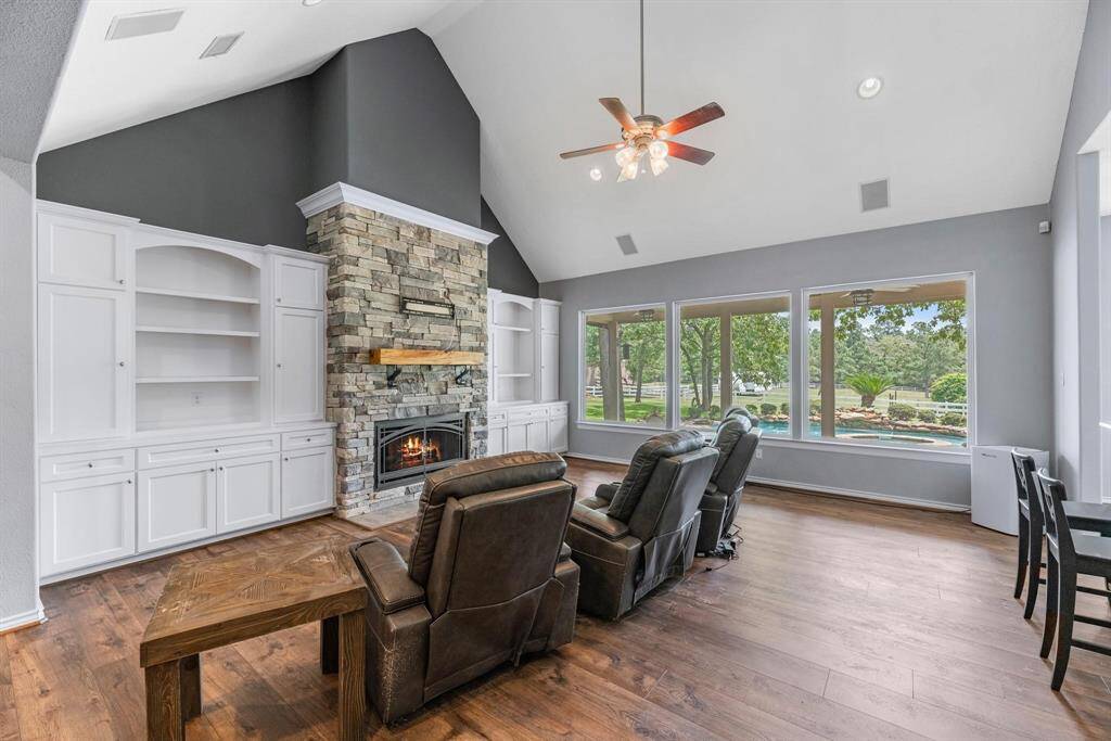 High Ceilings with Gas Fireplace