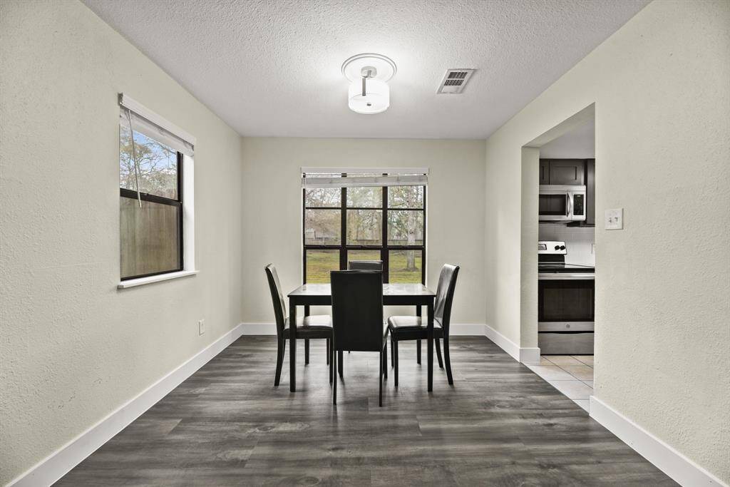 Dining area is just off the kitchen