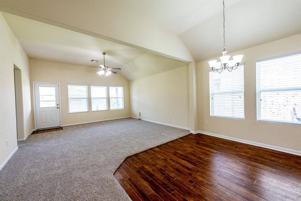 family room and dining