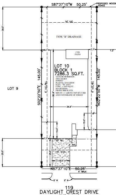 119 Daylight Crest Drive preliminary plotplan