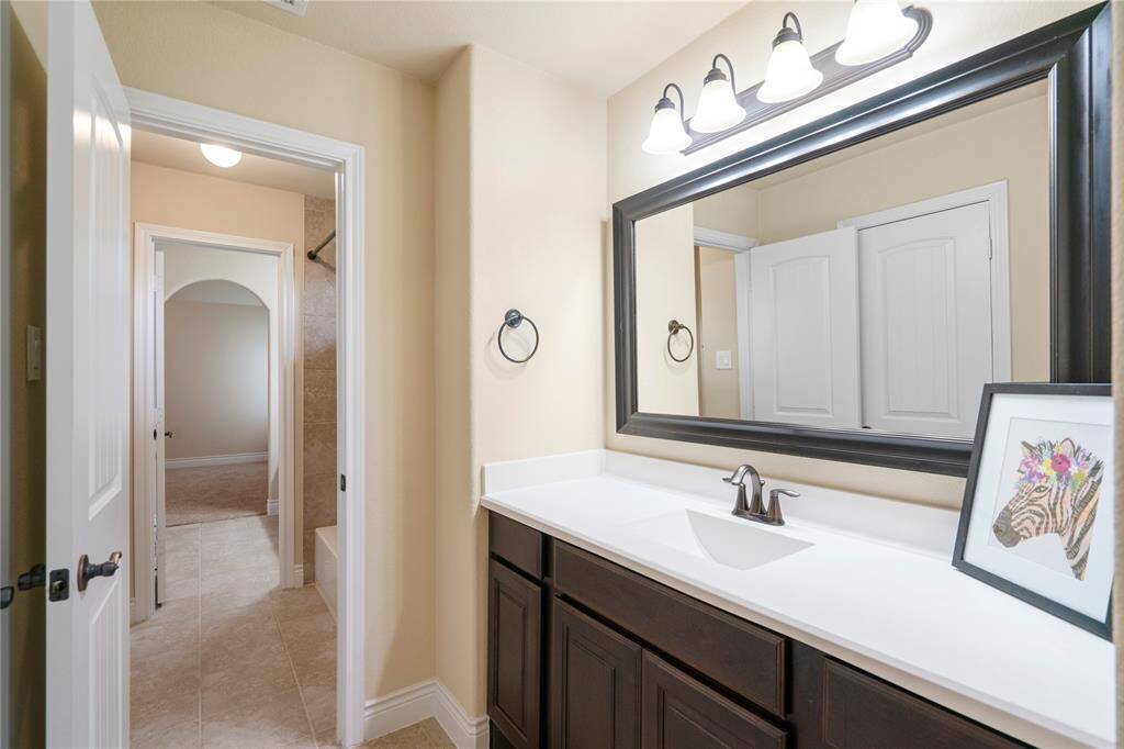 Each spare bedroom has it's own vanity and separate space.