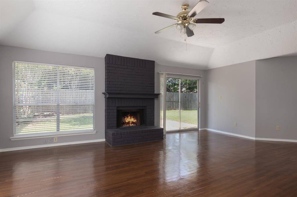 Look at the fireplace.