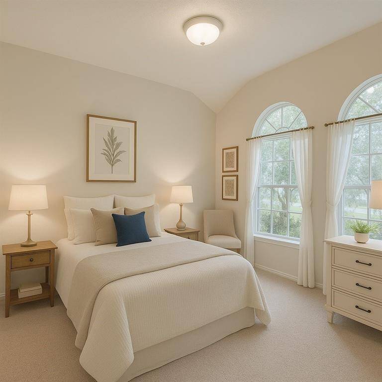 Spacious secondary bedroom #1 with a beautiful view of the front yard