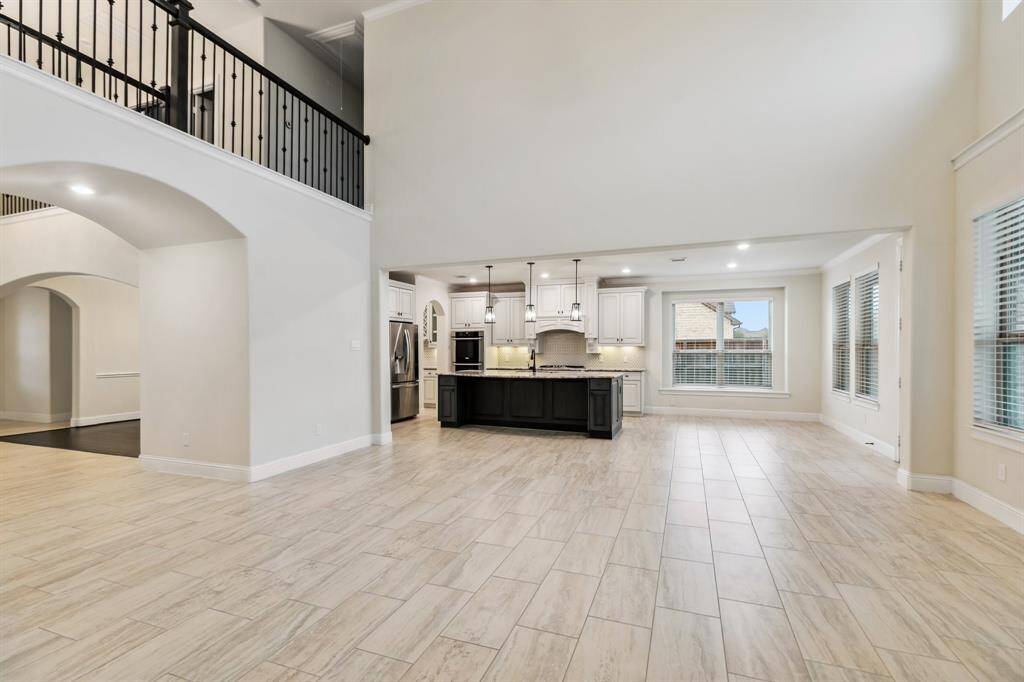 Large living area allows for multiple furniture arrangements.