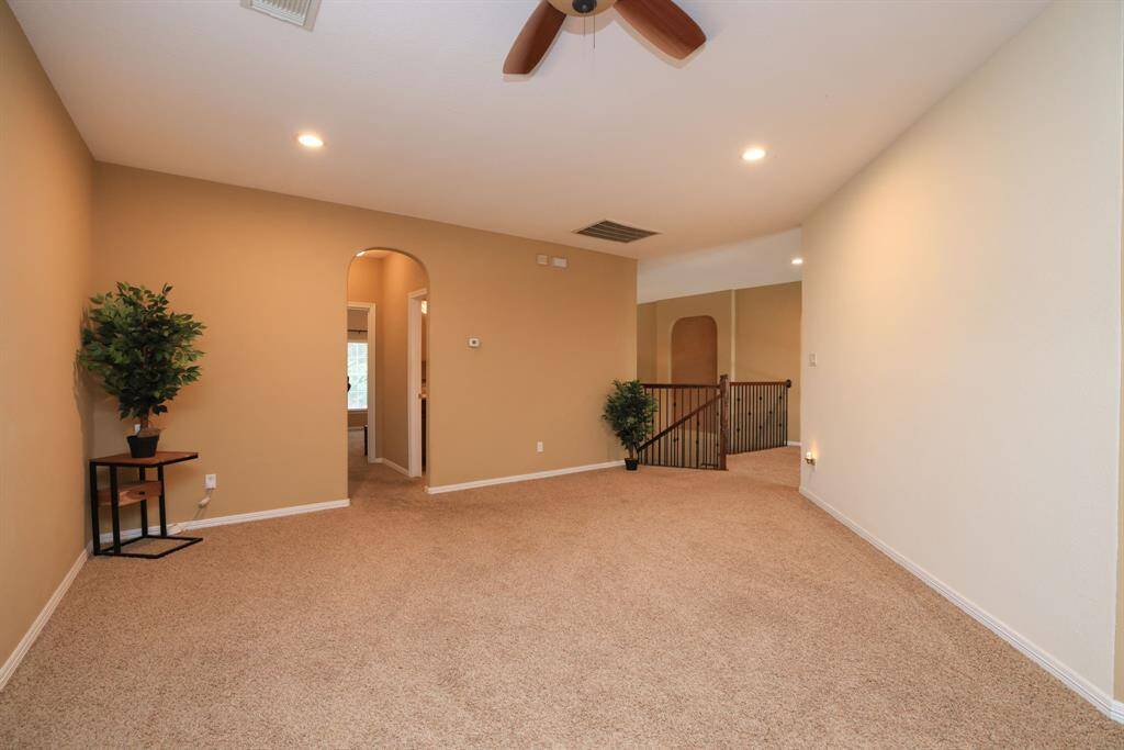 Recent painted walls and recessed lighting.
