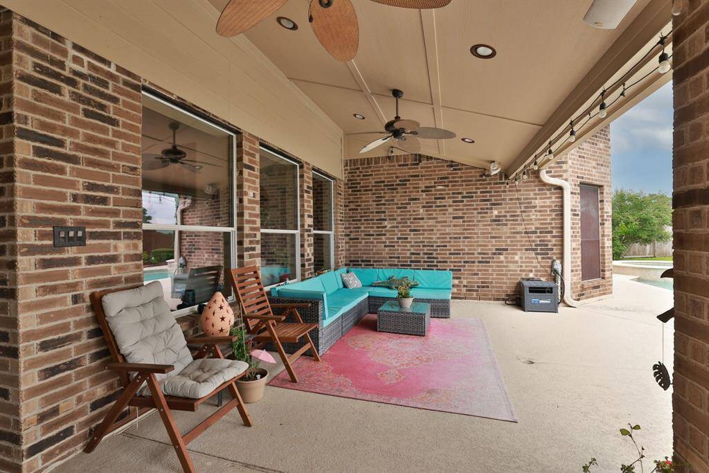 Visit with friends and family on the second covered patio