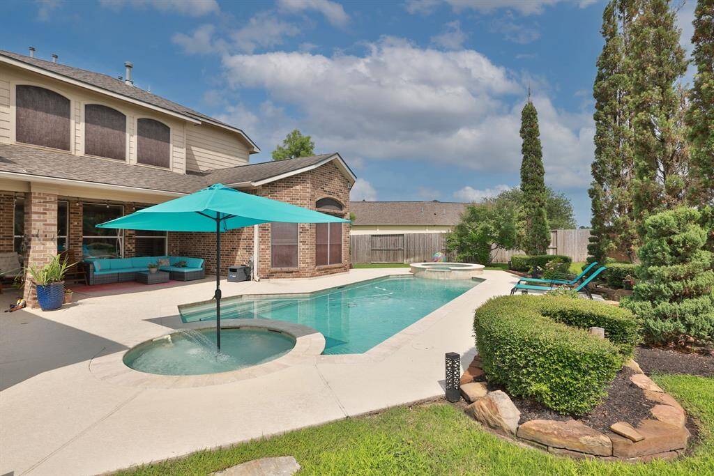 Solar screens on some of the windows. Full sprinklers. Newer pool heater and pool equipment. Covere patio.