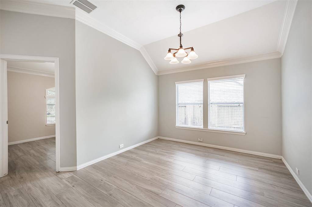 Upon entry, the office and dining room greet you on the left.