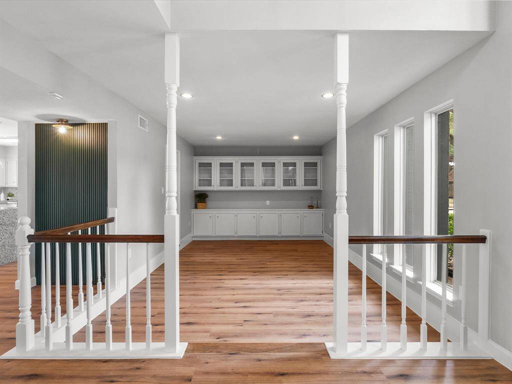 Elegant dining room featuring built-in storage for a seamless blend of style and functionality.