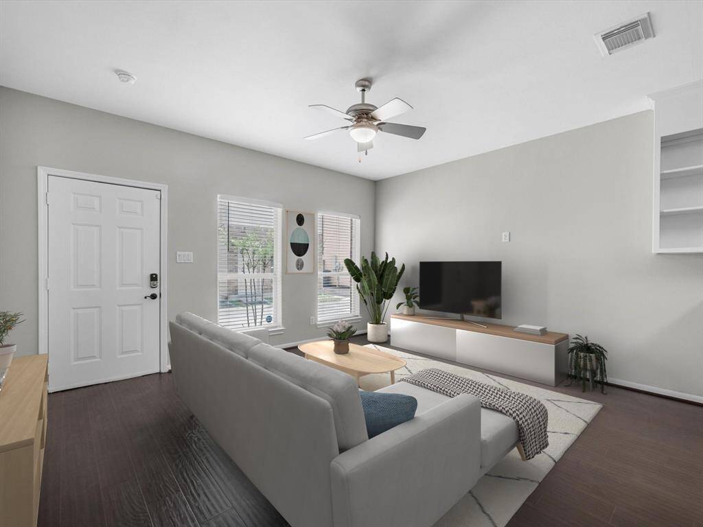 There are many ways to furnish the living area while keeping the "flow" of the space.(Photo has been virtually staged.)