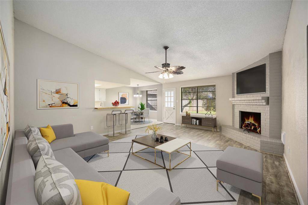 Digitally staged Living room.