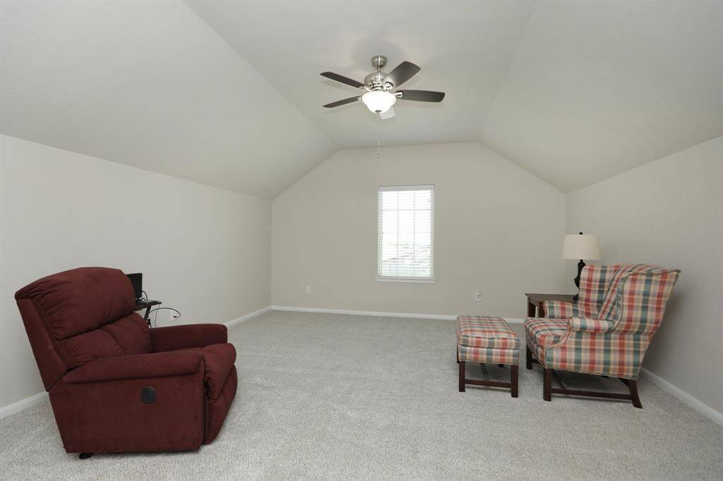 Recent carpeting gives this space a clean sleek look.