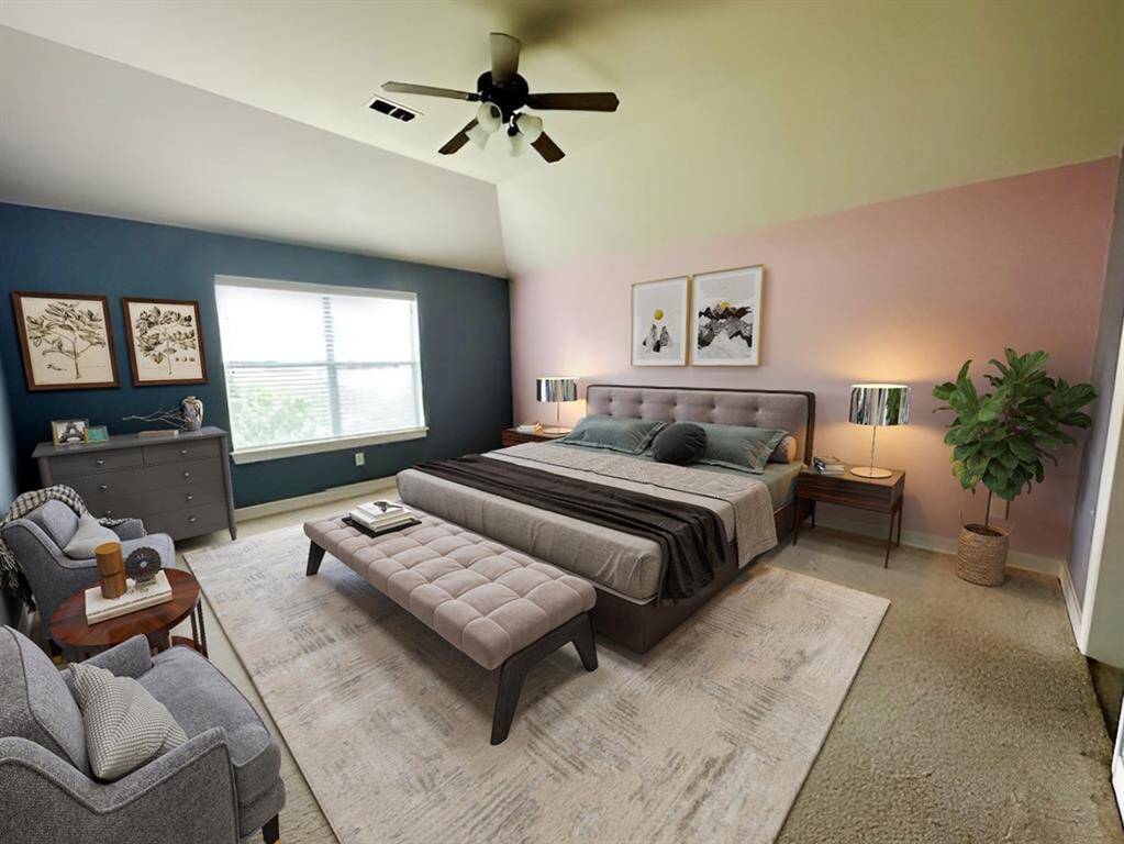 This photo has been virtually staged to show how furniture can be arranged in the space