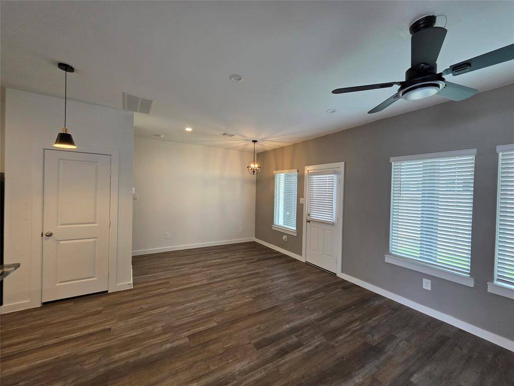 Alternate View of the Living Room showing the Dining Area